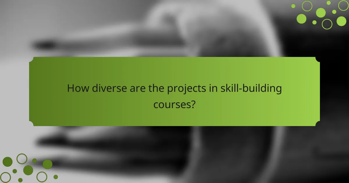 How diverse are the projects in skill-building courses?