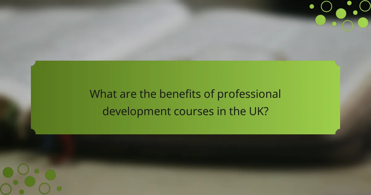 What are the benefits of professional development courses in the UK?