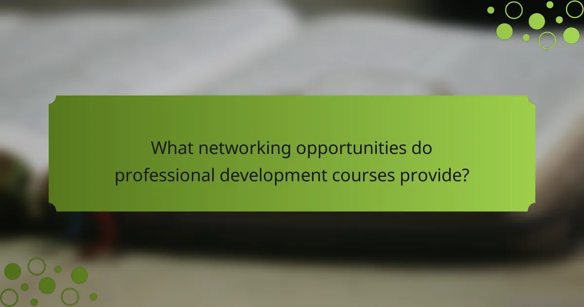 What networking opportunities do professional development courses provide?